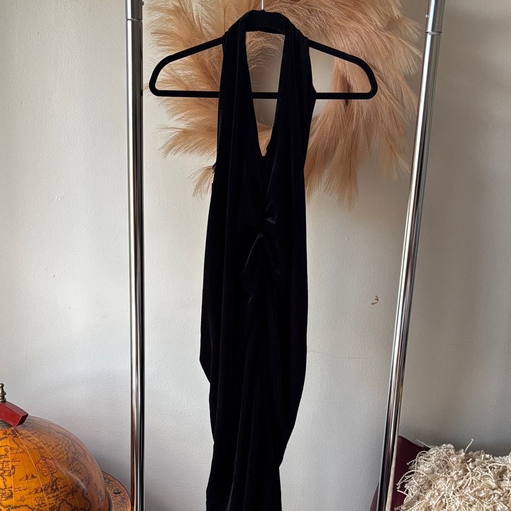 H by Halston Black Backless Dress